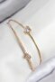 Zircon Stone Heart Model Gold Color Women's Bracelet