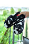 Women's Black Patterned Plush Cross House Slippers - 3