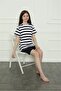 Girl's Combed Cotton Shorts Pajama Set Navy Blue - 3