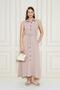 Women's Long Aerobin Dress – Shirt Collar , Sleeveless, Belt Pieces, Side Pocketed Summer Dress- 700-3762385 - 3