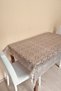 Lace Looking Transparent Covered Oil-Cloth Tablecloth - Copper Color - Different Sizes - Hlk