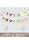 ورق كرتوني مكتوب عليه Happy Birthday ماكرون ذهبي على ألوان مختلطة - 4