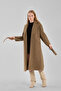 Khaki Buklet Cashmere Oversize Coat - 3