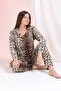 طقم بيجامة نسائي شتوي مخملي بأزرار أمامية