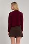 Women's Buttoned Knit Cardigan - Burgundy - 5