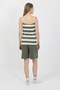 Women's Rope Strap Cotton Combed Shorts Set Khaki - 5