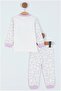 Crazy Rabbit Pattern Cotton Baby Girl Pajamas Set - 3