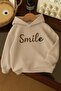 3-Ply Combed Cotton Smile Printed Unisex Hooded Children's Sweatshirt