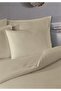100% Cotton Satin Stripe Flounce Double Duvet Cover Set Cappucino 200X220 cm - 4