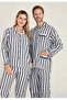 4007 women's long sleeve striped gaffuriye pajama set - 2