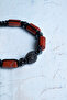 Certified Jasper and Hematite Natural Stone Macrame Bracelet with Zircon Apparatus - 2