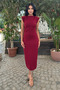 Women's Winter Side Drop Sleeveless Stoned Dress Stylish Daily Comfortable Dress Burgundy 50336 - 4