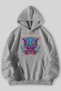Independent Tiger Printed Unisex Black Gray Kangaroo Pocket Hooded Sweatshirt Hoodie