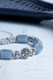 Certified Angelite and Hematite Natural Stone Macrame Zircon Apparatus Bracelet - 2
