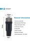 M12 5 Pin Male & Female Socket Panel Aviation Wire Connector,12mm Industrial Circular Connector IP67 - 7
