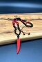Onyx and Coral Stone Unisex Necklace |   Natural Stone Design with Howlite Tip, Adjustable - 4