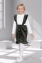 Girl's Strappy Ruffled Velvet Skirt & Bodysuit Set – Ages 3-10 – 5 Color Options - (Khaki) - 2