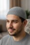 Knitted Skullcap (Bohça for Men) - Hajj & Umrah Gift - Gray - 2