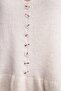 6954 Women's Ruffle Detailed V-Neck Knit Sweater Natural - 5