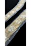 GOLD SILVERY PUL PAYET STRIP ON WHITE TULE - 4