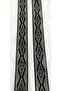 Black Gray Geometric Patterned Woven Ribbon - 2