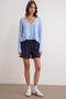 6954 women's ruffle detailed v-neck knitwear sweater baby blue - 2