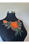 Orange Color Paillets Sequin Flower Pattern Decorative Applique - 3