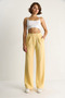 Women's Yellow Velcro Waist Comfortable Palazzo Trousers 3826 60261150 - 2