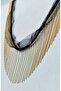 Fringe ribbon with gold ball chain on black gauze 9 cm - 3