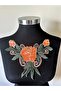Orange Color Paillets Sequin Flower Pattern Decorative Applique - 2