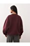 Women's Oversize Sweatshirt Be Hot Printed Burgundy – Crew Neck, 3 Thread Rastering - 4