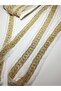 White Tulle Bead Embroidered Gold Chain Ribbon - 2