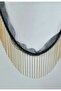 Fringe ribbon with gold ball chain on black gauze 9 cm - 8