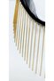Fringe ribbon with gold ball chain on black gauze 9 cm - 2