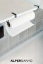 Black Multi-Purpose Cabinet Door and under Shelf Paper Towel Rack |   Metal - 4