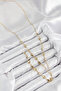 Brass Zircon Stone Heart Model Gold Color Y Necklace - - 2