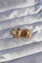 Brass Gold Color Serrated Minimal Convex Design Earrings - - 2