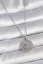 316L Steel Silver Color Chain Blue Stone Lotus Model Women's Necklace -