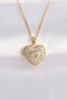 316L Steel Chain Gold Color Zircon Stone Heart Pendant -