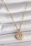 316L Steel Gold Color Chain Zircon Stone Heart Model Women's Necklace -