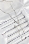 Brass Zircon Stone Crushed Chain Pole Star Model Silver Color Y Necklace - - 2