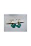 Gold Skeleton Turquoise Textured Polymer Clay Hoop Earrings - 4