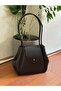Women's Shoulder Bag with Snap Fasteners on the Sides - 3