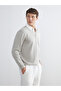 Rmz Gi̇yi̇m Farkiyla Contrast Polo Collar Men's Sweatshirt