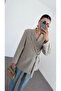 Taupe Blazer with Side Ties - 6