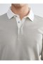 Rmz Clothing Season Deals Gray Contrast Polo Collar Men's Sweatshirt - 3