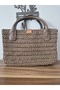 Brown Hand-Knitted Paper Rope Bag - 3