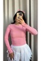 Pink Ottoman Fabric Sleeve Blouse with Ribbon - 4