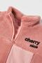 Girl's fleece-lined tracksuit set with zippered pockets - pink (2-piece) - 3