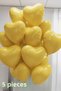 5 Pcs Yellow Heart Foil Balloon Raffia and Balloon Tape Helium Lover Ornament Birthday Marriage Proposal